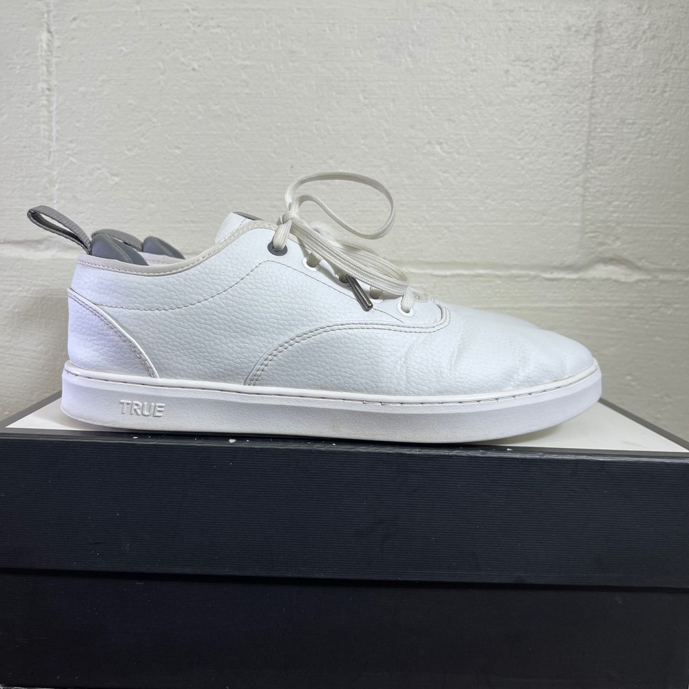 TRUE Linkswear True FS-01 Earth White Leather Spikeless Golf Shoes Men's 10